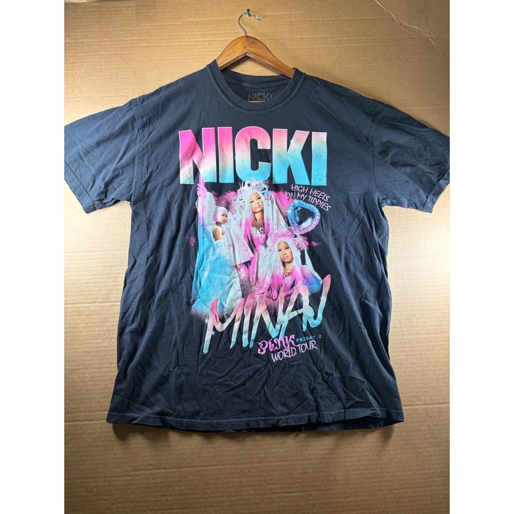 Nicki Minaj Pink Friday 2 World Tour T Shirt XL Black Official Concert Tour Tee